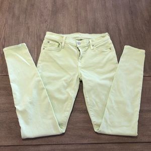7 FOR ALL MANKIND - Pale Green/Yellow Skinny Jeans